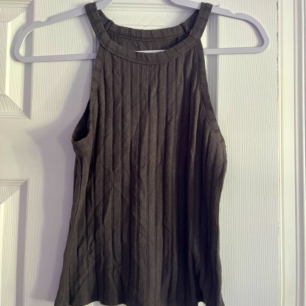 Cropped High Neck Tank Top
